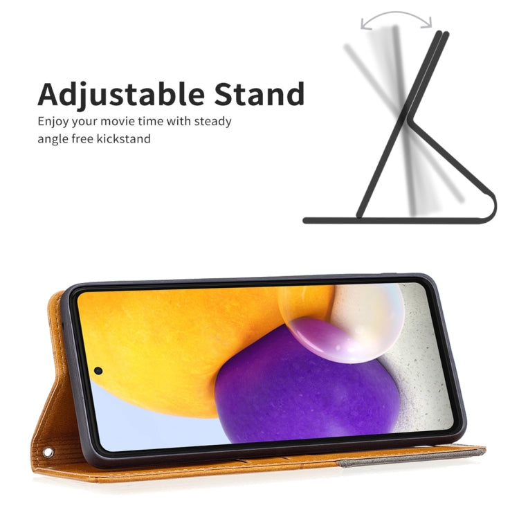 For Samsung Galaxy A73 5G Prismatic Invisible Magnetic Leather Phone Case