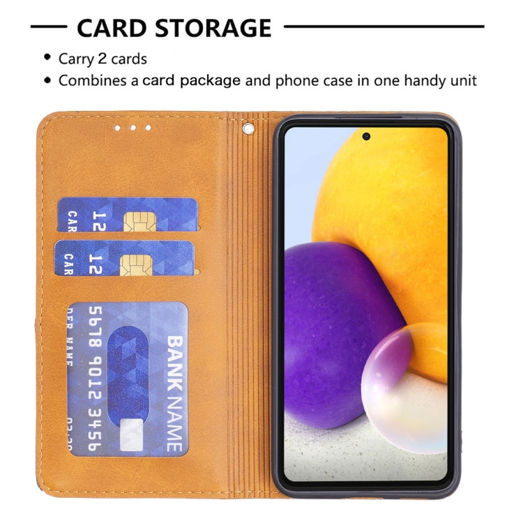 For Samsung Galaxy A73 5G Prismatic Invisible Magnetic Leather Phone Case