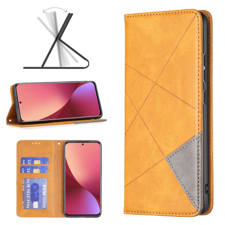 For Xiaomi 12 Prismatic Invisible Magnetic Leather Phone Case