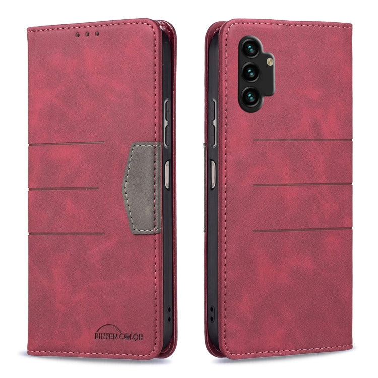 For Samsung Galaxy A13 4G Magnetic Splicing Leather Phone Case
