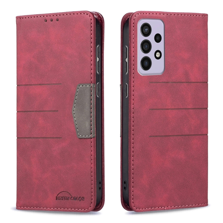 For Samsung Galaxy A73 5G Magnetic Splicing Leather Phone Case