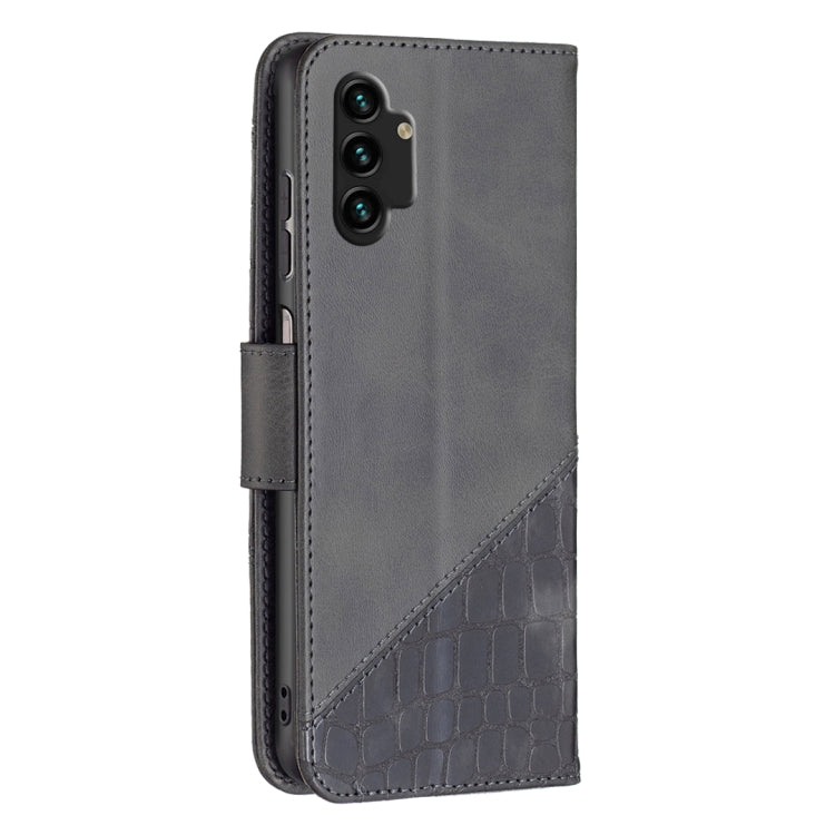 For Samsung Galaxy A13 4G Matching Color Crocodile Texture PU Leather Phone Case