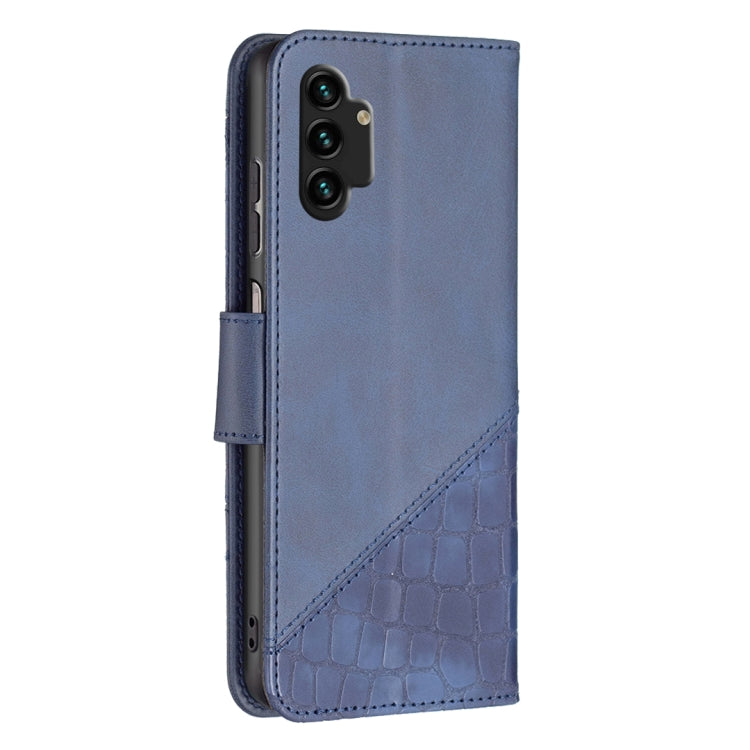 For Samsung Galaxy A13 4G Matching Color Crocodile Texture PU Leather Phone Case