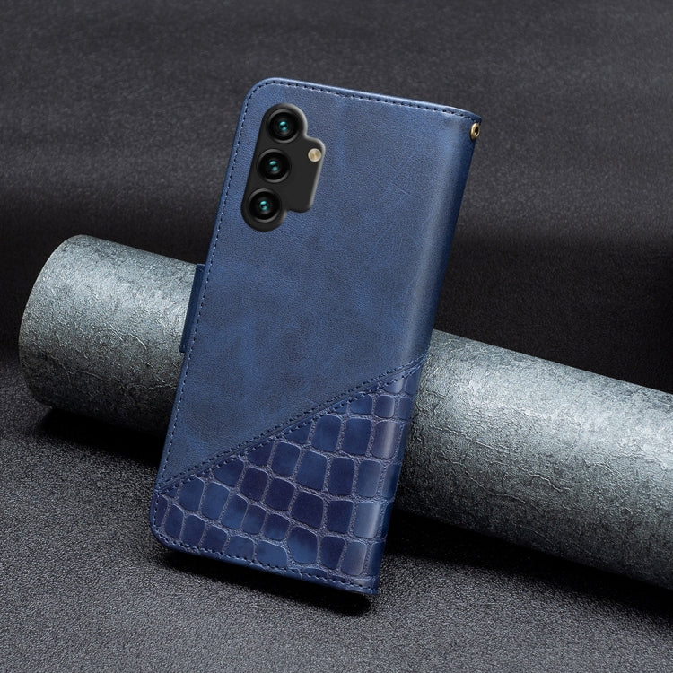 For Samsung Galaxy A13 4G Matching Color Crocodile Texture PU Leather Phone Case