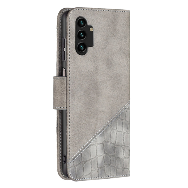 For Samsung Galaxy A13 4G Matching Color Crocodile Texture PU Leather Phone Case