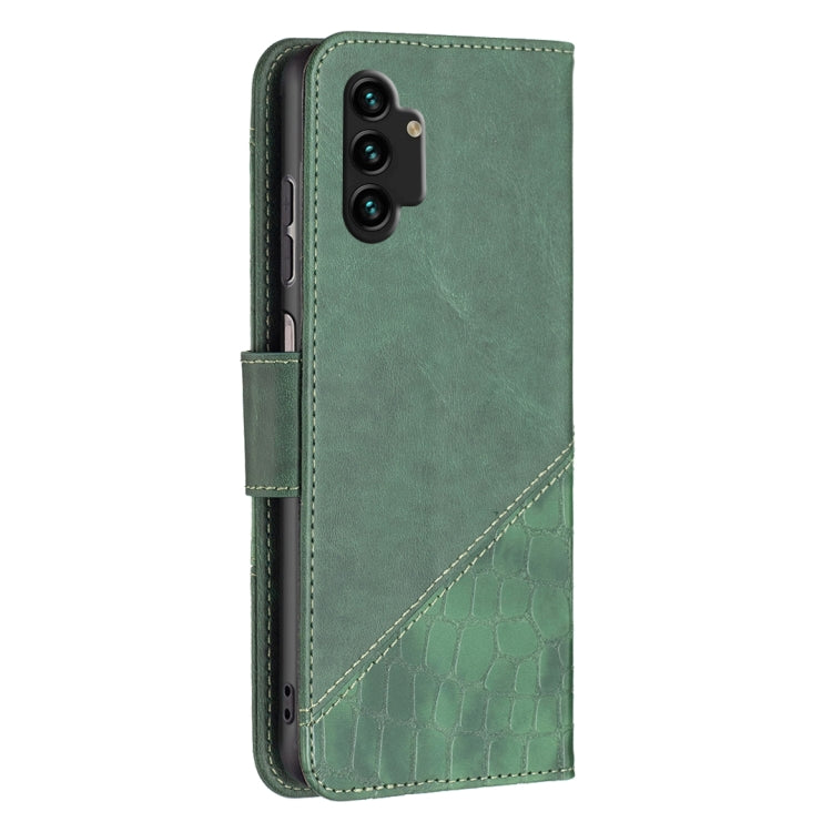 For Samsung Galaxy A13 4G Matching Color Crocodile Texture PU Leather Phone Case