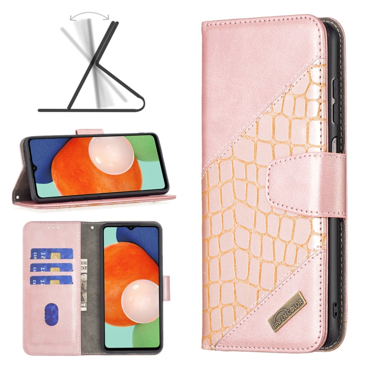 For Samsung Galaxy A13 4G Matching Color Crocodile Texture PU Leather Phone Case