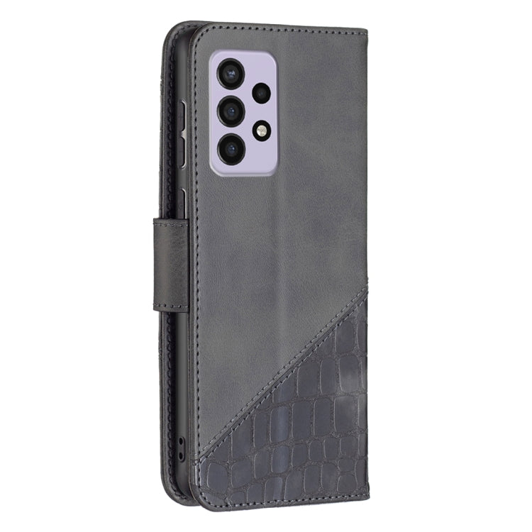 For Samsung Galaxy A33 5G Matching Color Crocodile Texture PU Leather Phone Case