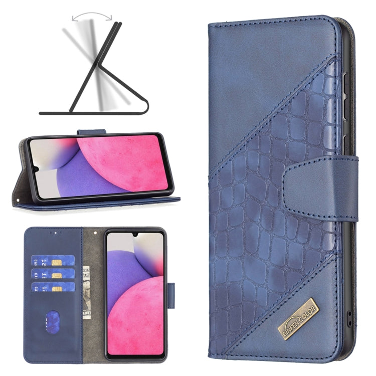 For Samsung Galaxy A33 5G Matching Color Crocodile Texture PU Leather Phone Case