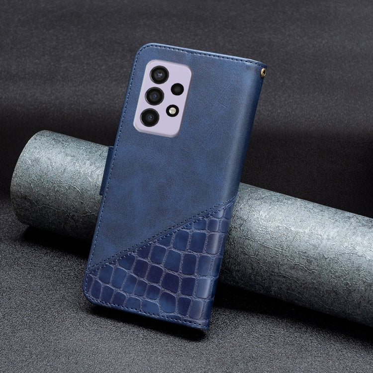 For Samsung Galaxy A33 5G Matching Color Crocodile Texture PU Leather Phone Case