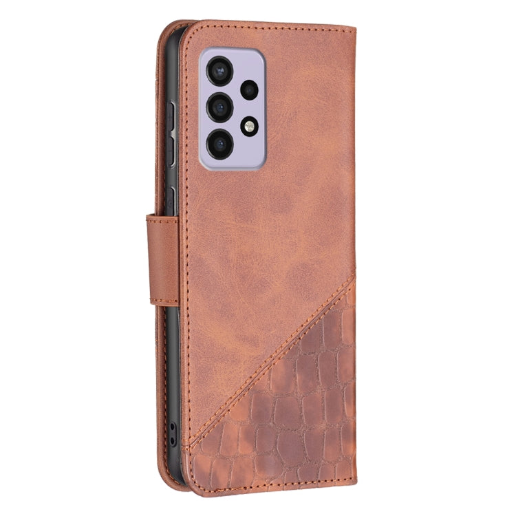 For Samsung Galaxy A33 5G Matching Color Crocodile Texture PU Leather Phone Case