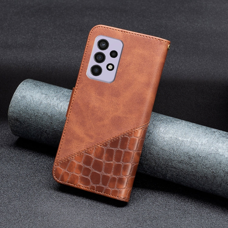 For Samsung Galaxy A33 5G Matching Color Crocodile Texture PU Leather Phone Case