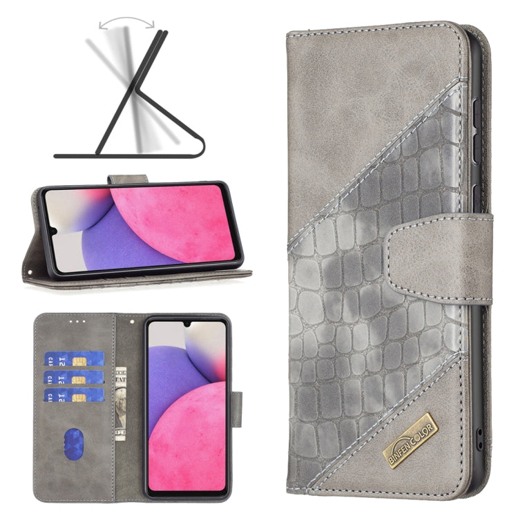 For Samsung Galaxy A33 5G Matching Color Crocodile Texture PU Leather Phone Case