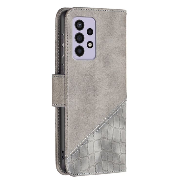 For Samsung Galaxy A33 5G Matching Color Crocodile Texture PU Leather Phone Case