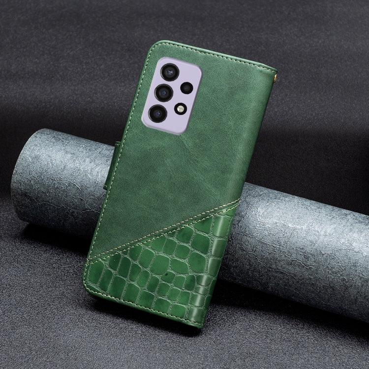 For Samsung Galaxy A33 5G Matching Color Crocodile Texture PU Leather Phone Case
