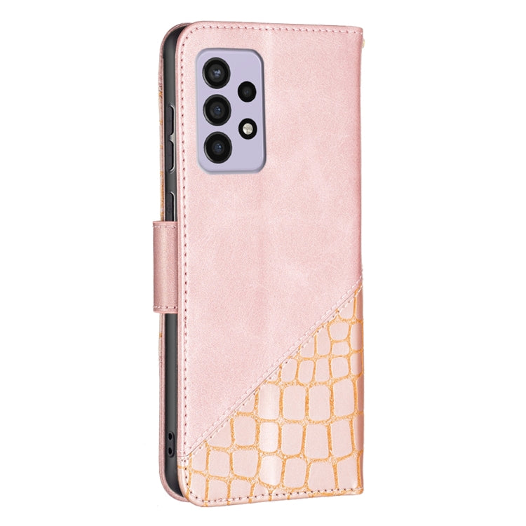 For Samsung Galaxy A33 5G Matching Color Crocodile Texture PU Leather Phone Case