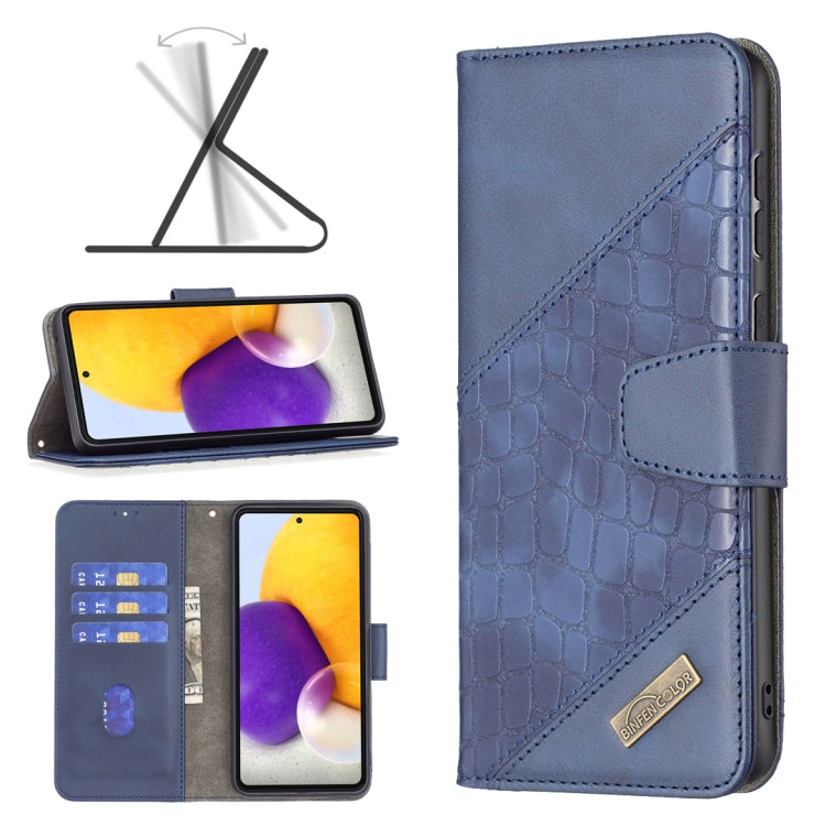 For Samsung Galaxy A73 5G Matching Color Crocodile Texture PU Leather Phone Case