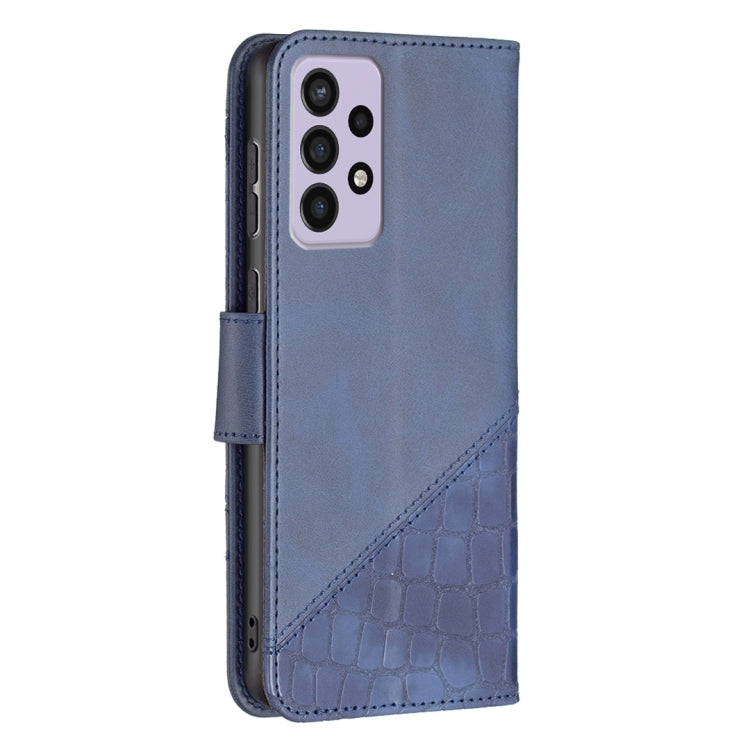 For Samsung Galaxy A73 5G Matching Color Crocodile Texture PU Leather Phone Case