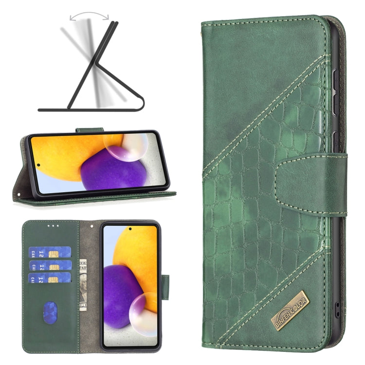 For Samsung Galaxy A73 5G Matching Color Crocodile Texture PU Leather Phone Case