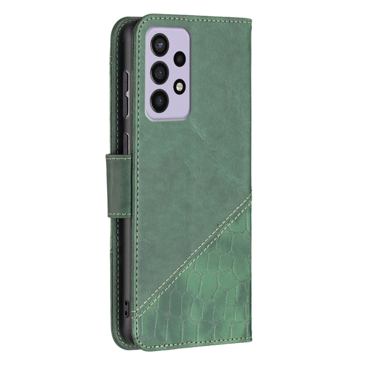 For Samsung Galaxy A73 5G Matching Color Crocodile Texture PU Leather Phone Case