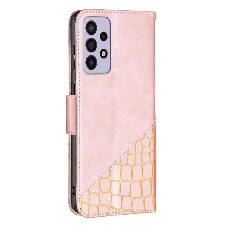 For Samsung Galaxy A73 5G Matching Color Crocodile Texture PU Leather Phone Case