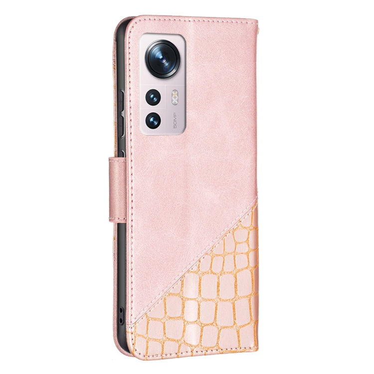 For Xiaomi 12 Matching Color Crocodile Texture PU Leather Phone Case