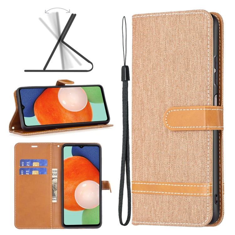 For Samsung Galaxy A13 4G Color Matching Denim Texture Leather Phone Case