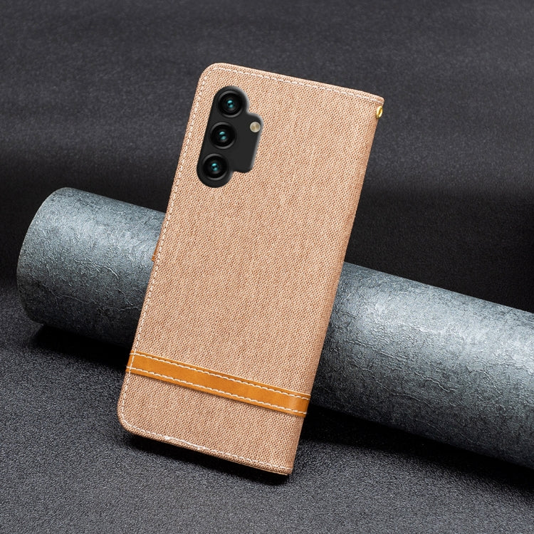 For Samsung Galaxy A13 4G Color Matching Denim Texture Leather Phone Case