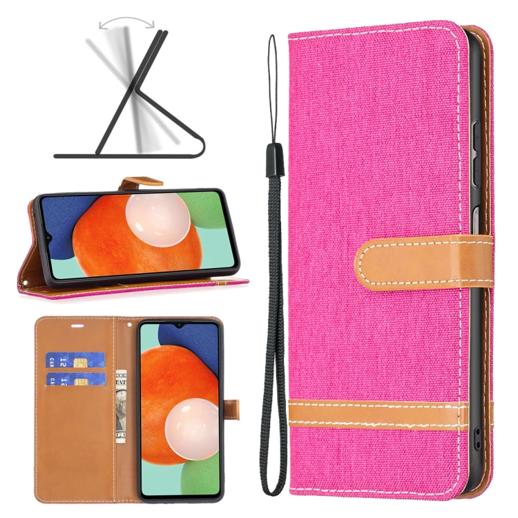 For Samsung Galaxy A13 4G Color Matching Denim Texture Leather Phone Case