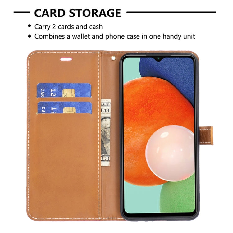 For Samsung Galaxy A13 4G Color Matching Denim Texture Leather Phone Case