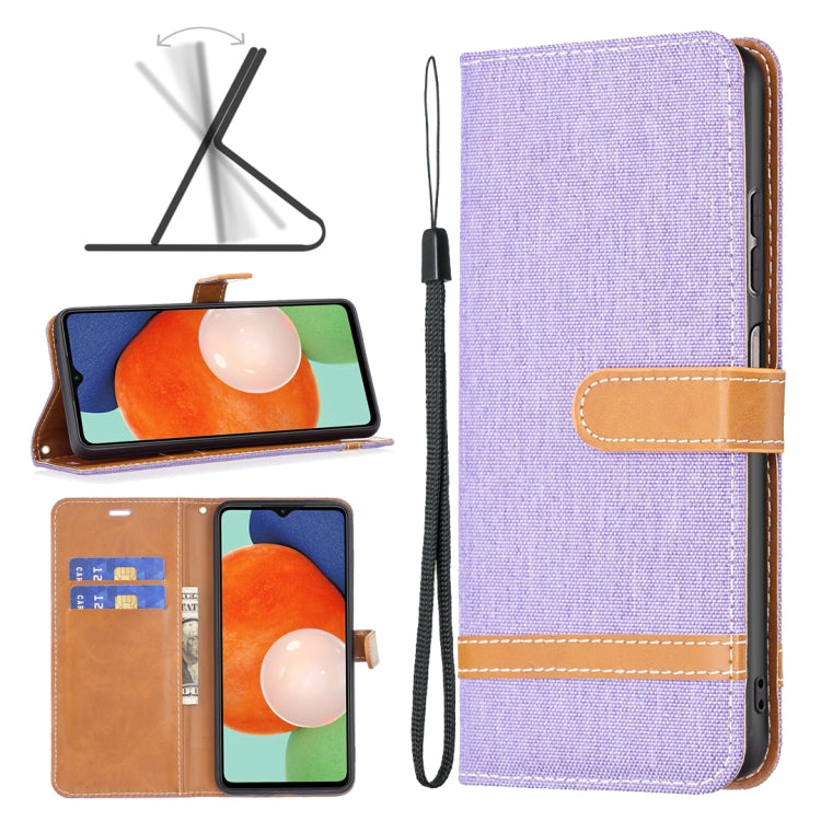 For Samsung Galaxy A13 4G Color Matching Denim Texture Leather Phone Case