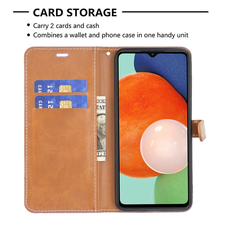 For Samsung Galaxy A13 4G Color Matching Denim Texture Leather Phone Case