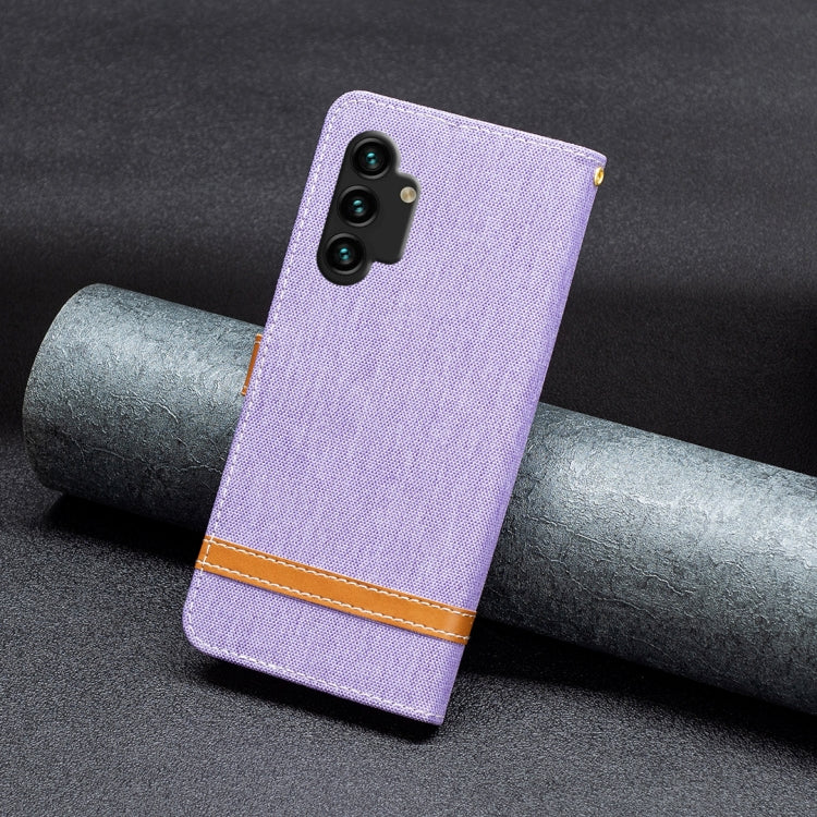 For Samsung Galaxy A13 4G Color Matching Denim Texture Leather Phone Case