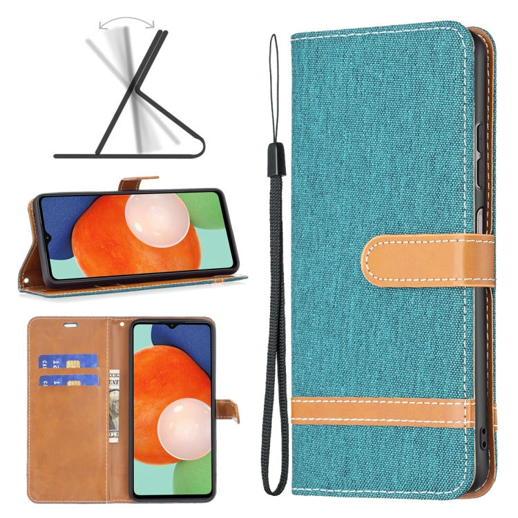 For Samsung Galaxy A13 4G Color Matching Denim Texture Leather Phone Case