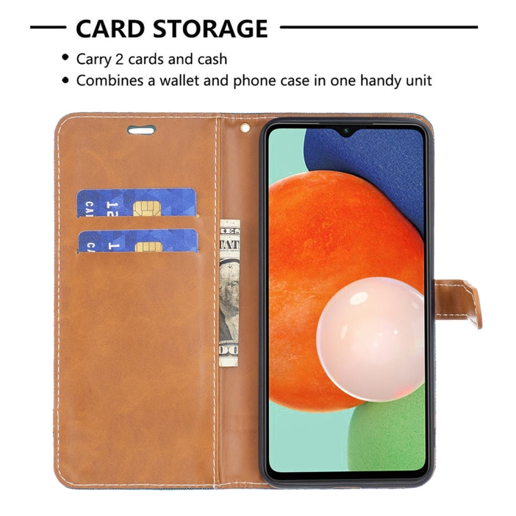 For Samsung Galaxy A13 4G Color Matching Denim Texture Leather Phone Case
