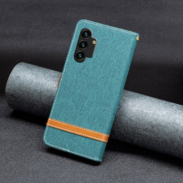 For Samsung Galaxy A13 4G Color Matching Denim Texture Leather Phone Case