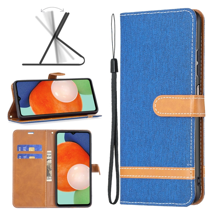 For Samsung Galaxy A13 4G Color Matching Denim Texture Leather Phone Case