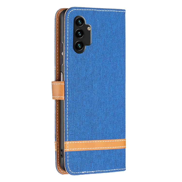 For Samsung Galaxy A13 4G Color Matching Denim Texture Leather Phone Case
