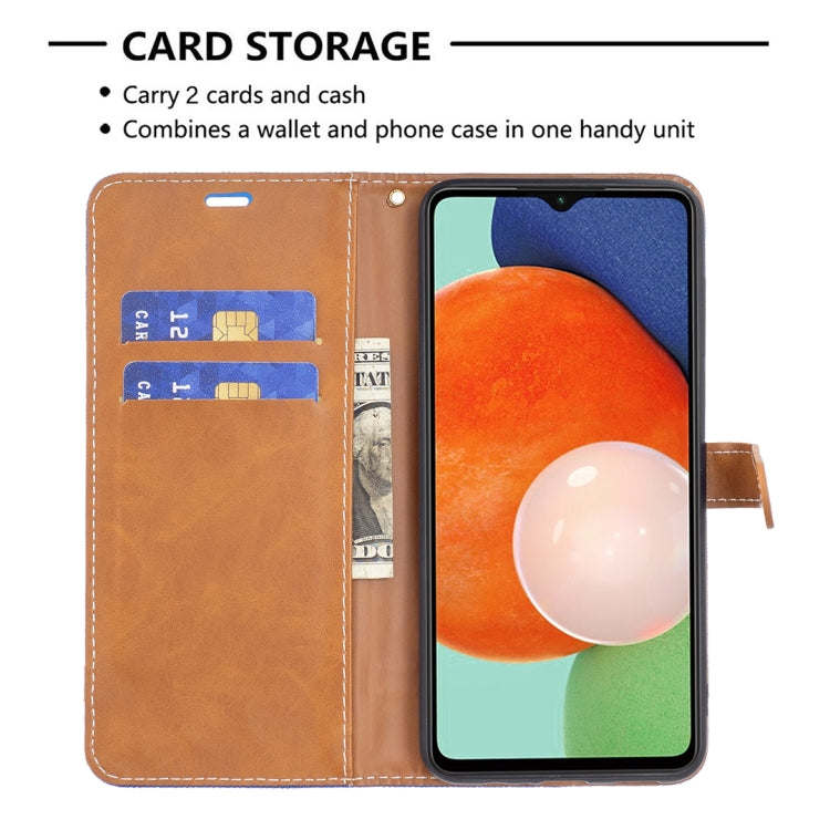 For Samsung Galaxy A13 4G Color Matching Denim Texture Leather Phone Case