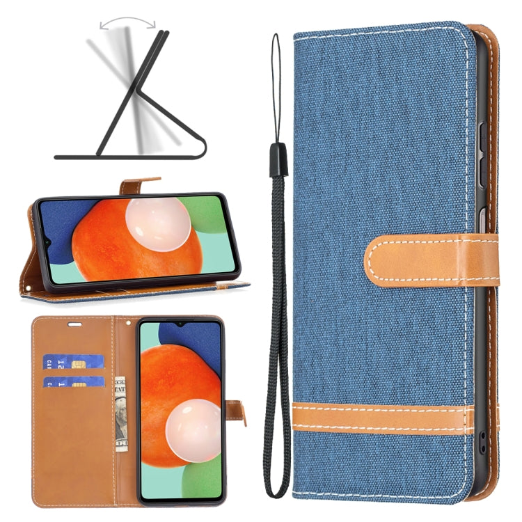 For Samsung Galaxy A13 4G Color Matching Denim Texture Leather Phone Case
