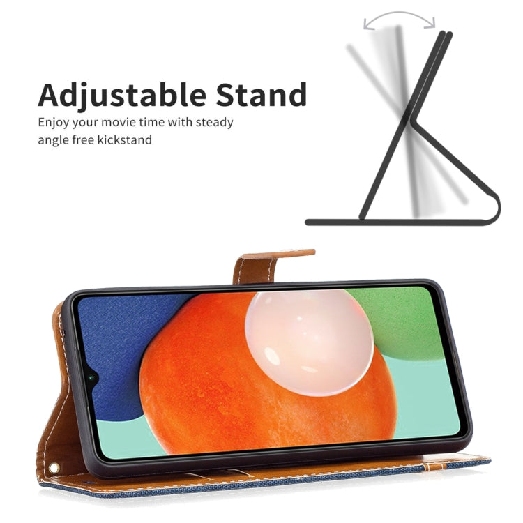 For Samsung Galaxy A13 4G Color Matching Denim Texture Leather Phone Case