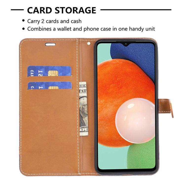 For Samsung Galaxy A13 4G Color Matching Denim Texture Leather Phone Case
