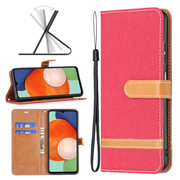 For Samsung Galaxy A13 4G Color Matching Denim Texture Leather Phone Case