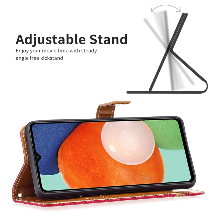 For Samsung Galaxy A13 4G Color Matching Denim Texture Leather Phone Case