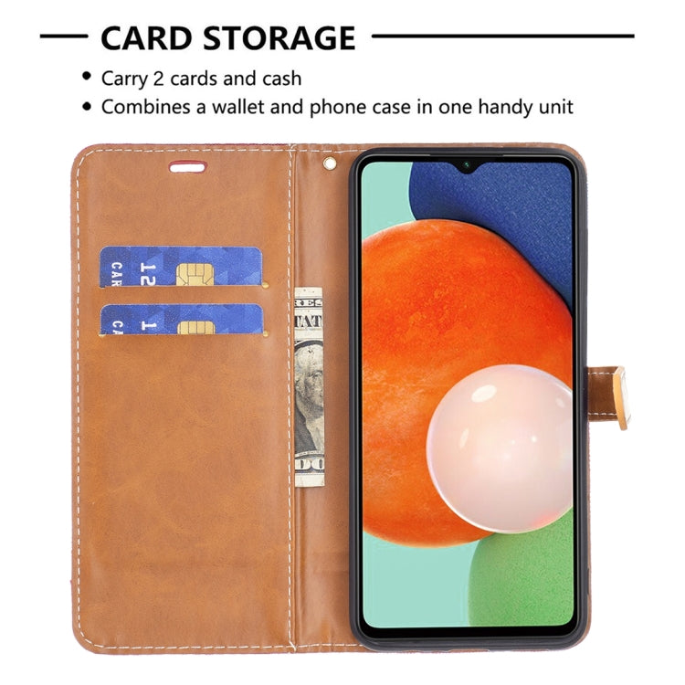 For Samsung Galaxy A13 4G Color Matching Denim Texture Leather Phone Case