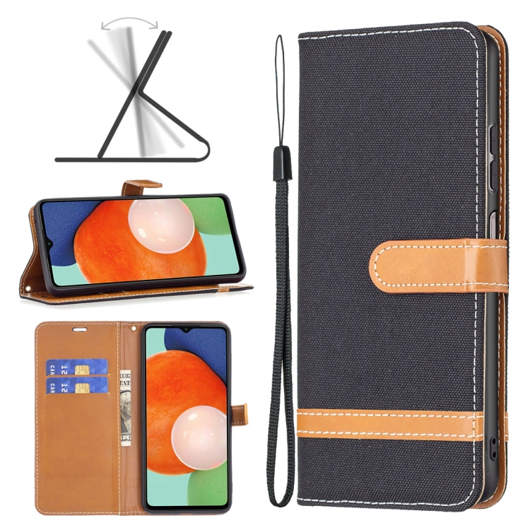 For Samsung Galaxy A13 4G Color Matching Denim Texture Leather Phone Case