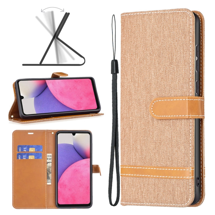 For Samsung Galaxy A33 5G Color Matching Denim Texture Leather Phone Case