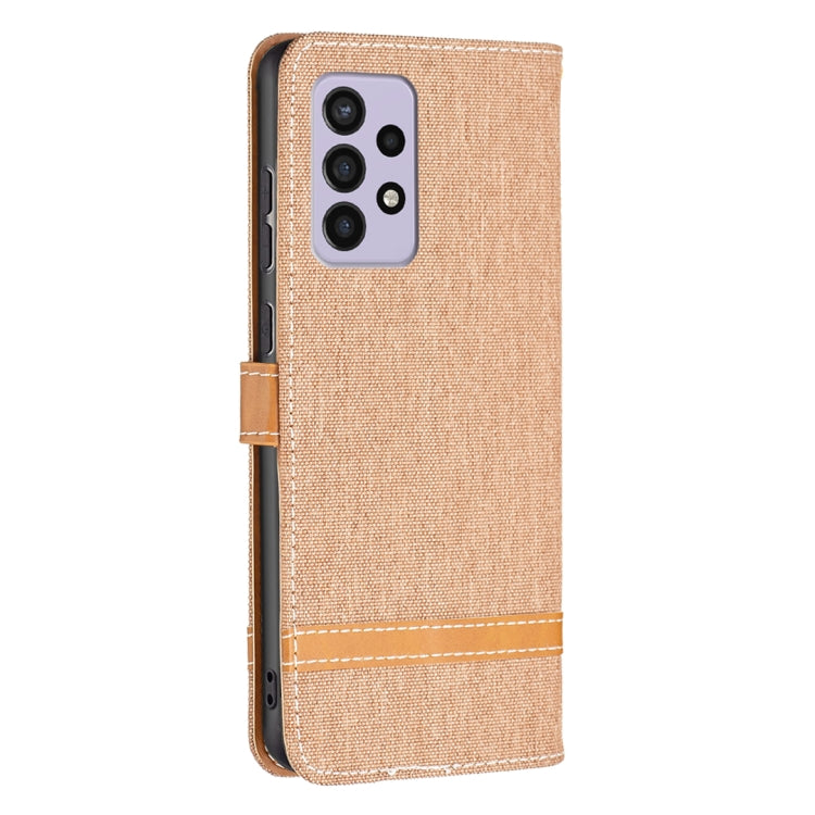 For Samsung Galaxy A33 5G Color Matching Denim Texture Leather Phone Case