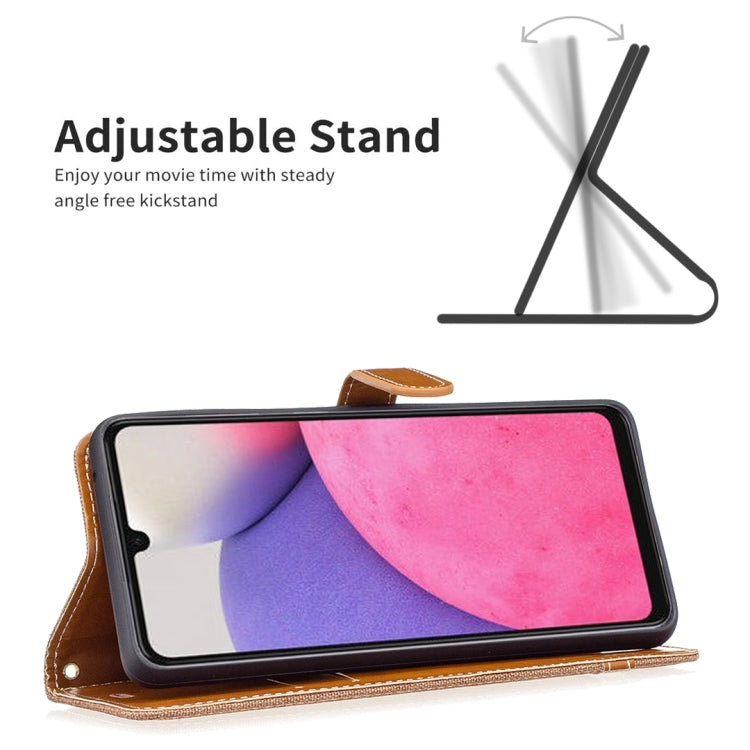 For Samsung Galaxy A33 5G Color Matching Denim Texture Leather Phone Case