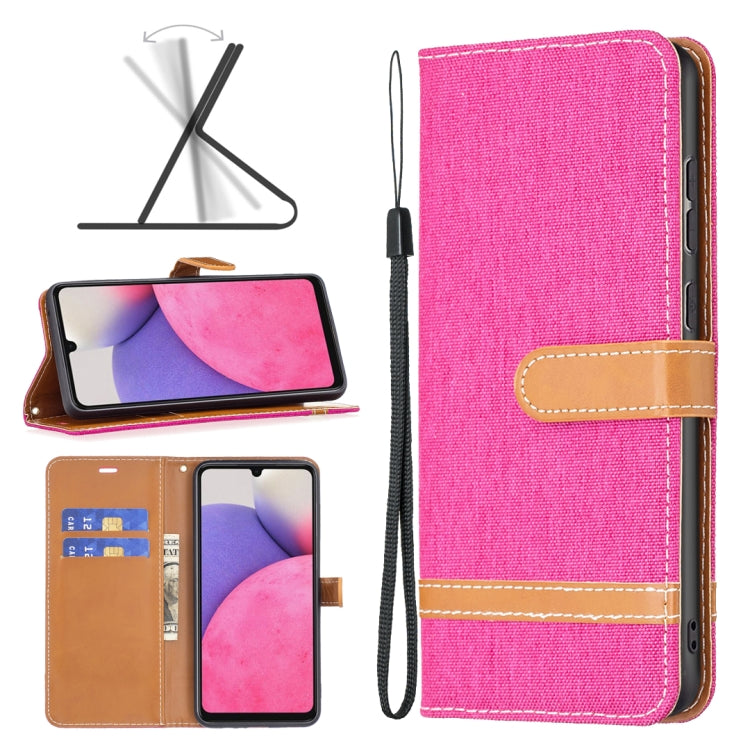 For Samsung Galaxy A33 5G Color Matching Denim Texture Leather Phone Case